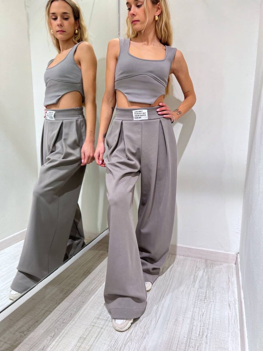 Shop Online Pantalone tuta ampio grigio tortora HaveOne