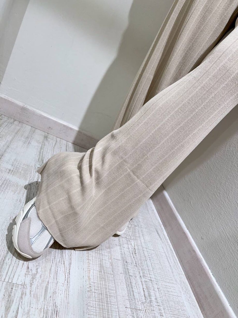 Shop Online Pantalone palazzo in maglia sabbia Kontatto