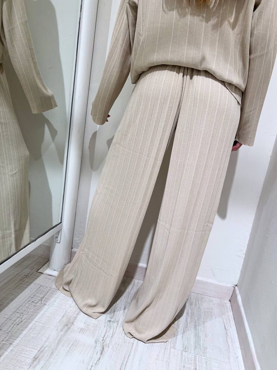 Shop Online Pantalone palazzo in maglia sabbia Kontatto