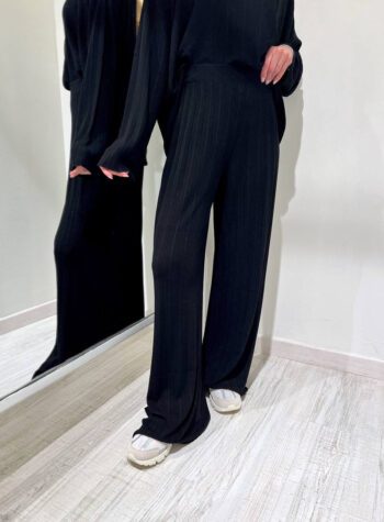 Shop Online Pantalone palazzo in maglia nero Kontatto