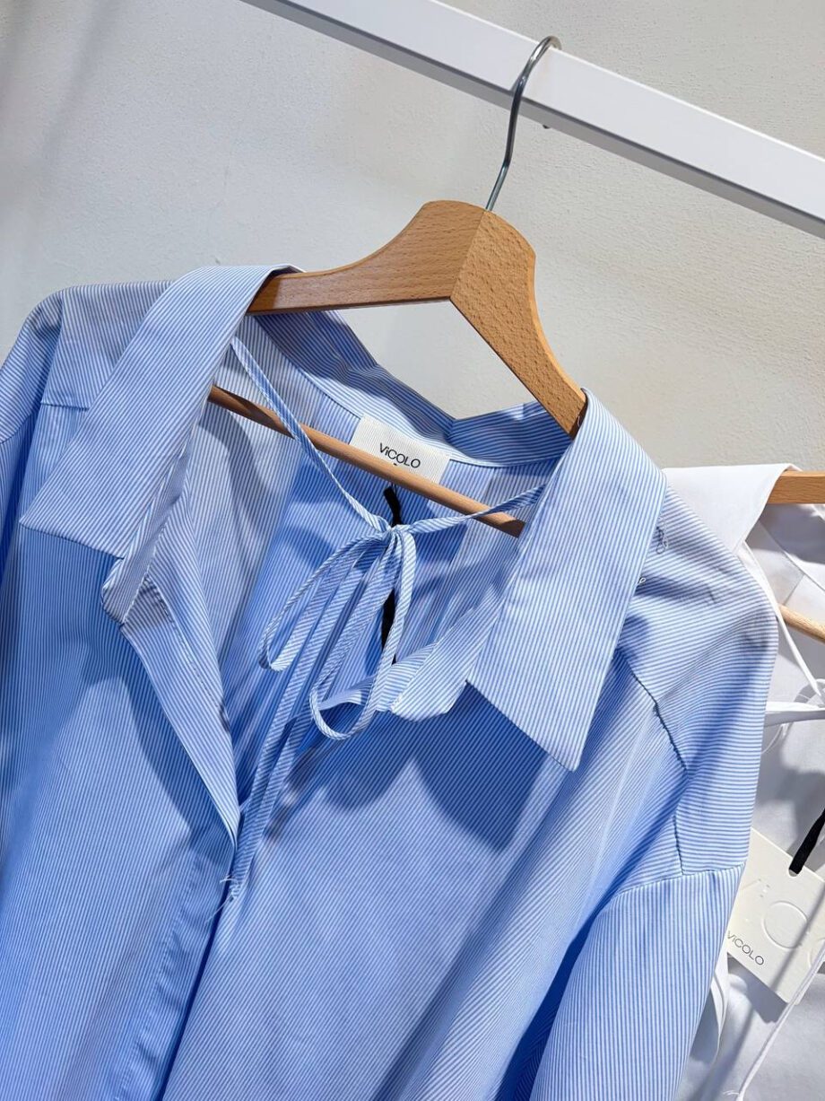 Shop Online Camicia oversize a righe grigia Vicolo