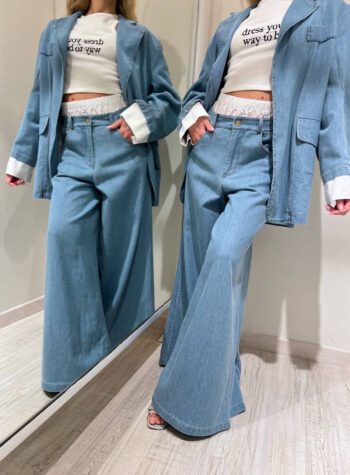 Shop Online Pantalone in jeans palazzo doppia vita HaveOne