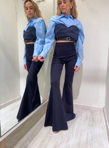 Shop Online Pantalone blu a zampa punto Milano HaveOne