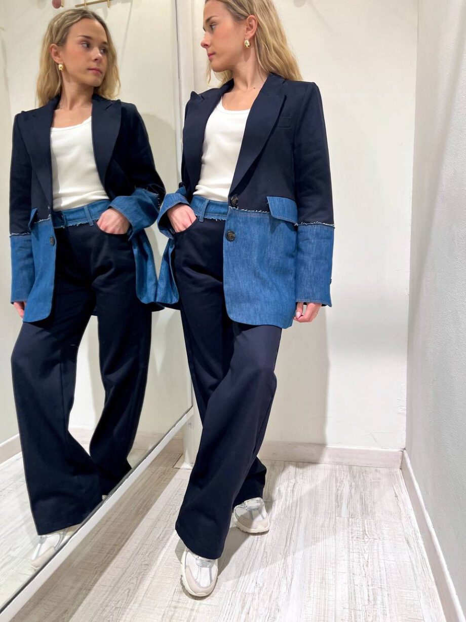 Shop Online Pantalone in jeans scuro doppia vita Vicolo