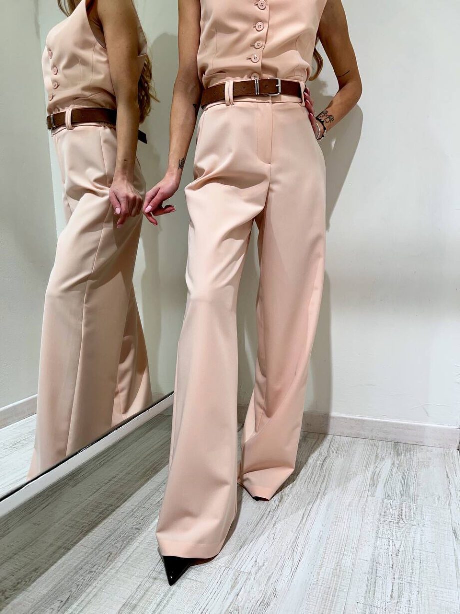 Shop Online Pantalone palazzo rosa con cintura HaveOne