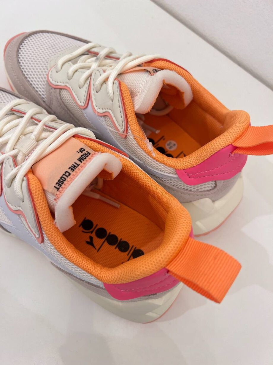 Shop Online Sneakers jolly suede mesh rosa e arancio Diadora