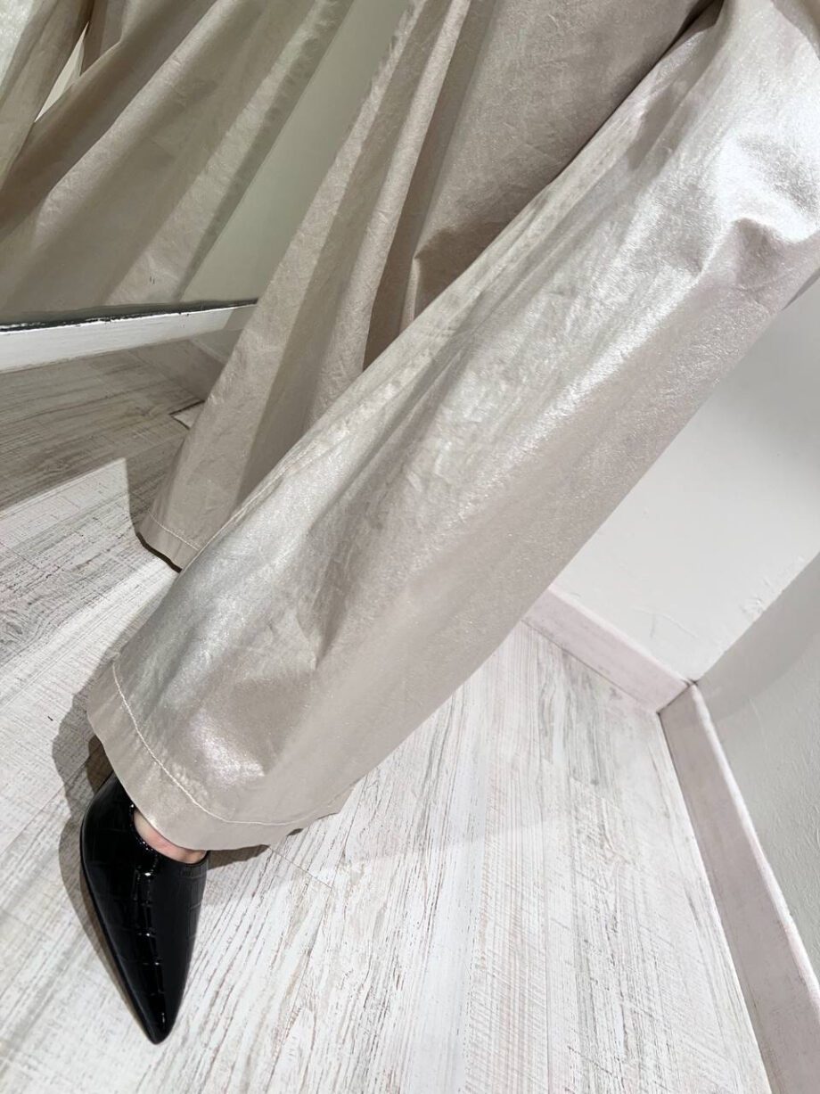 Shop Online Pantalone palazzo champagne laminato Souvenir