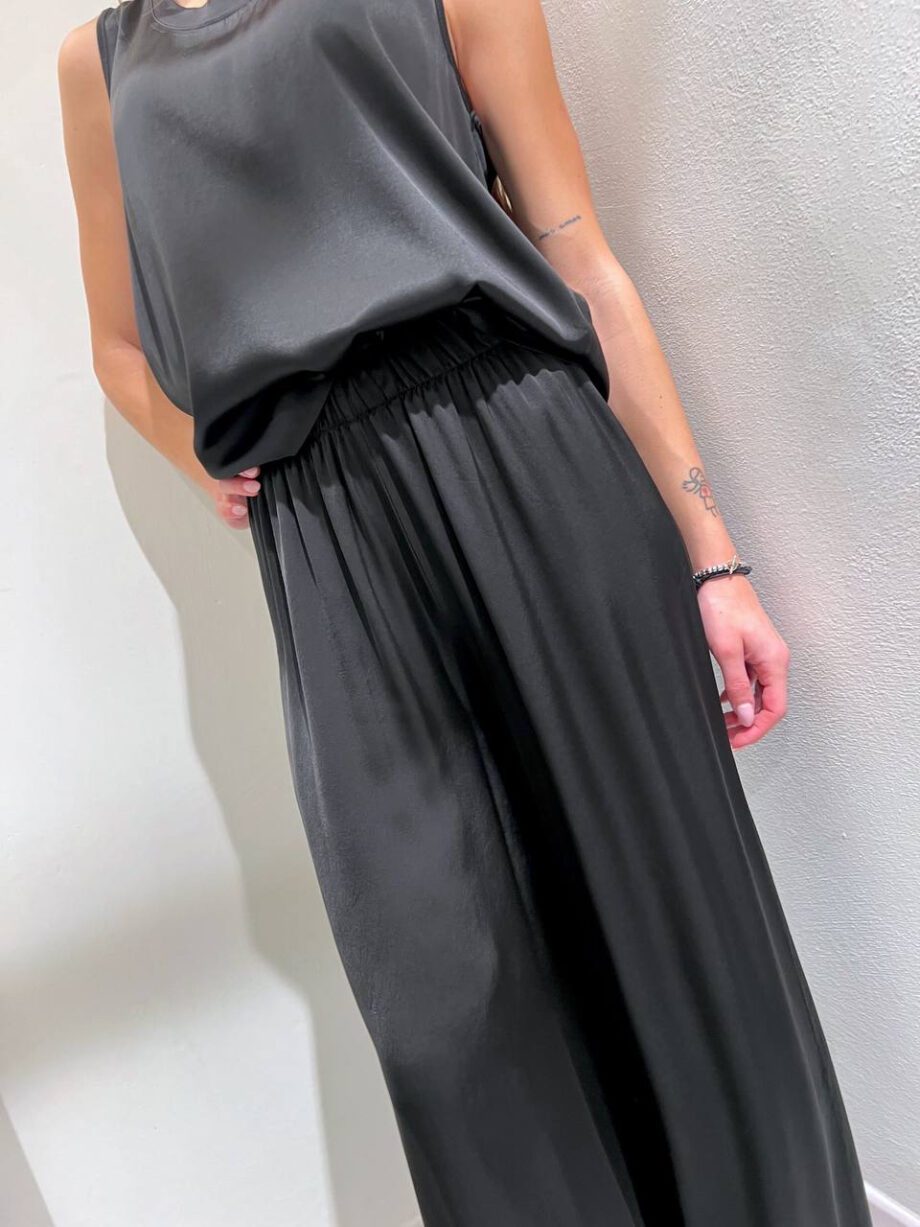 Shop Online Pantalone satin nero morbido in viscosa HaveOne