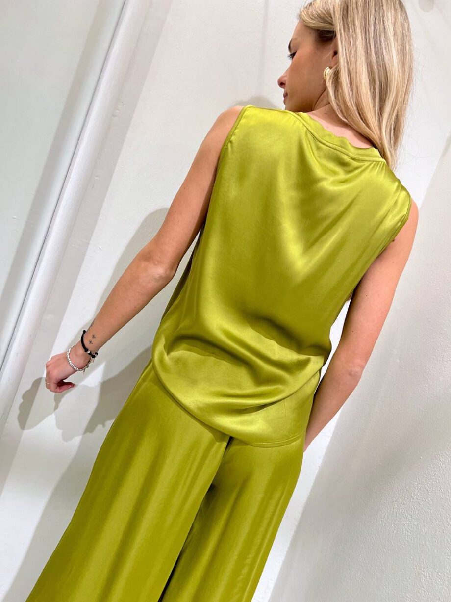 Shop Online Pantalone satin guacamole morbido in viscosa HaveOne