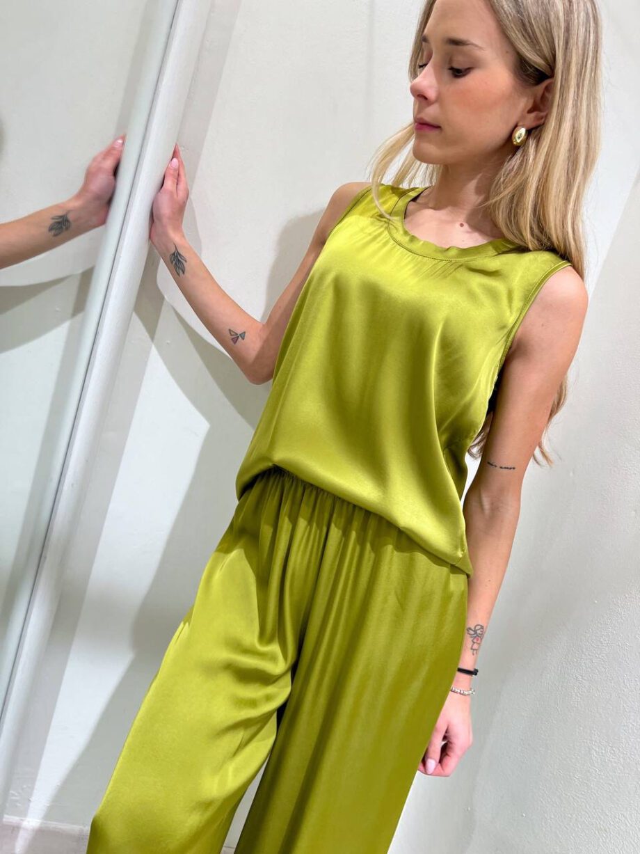 Shop Online Pantalone satin guacamole morbido in viscosa HaveOne