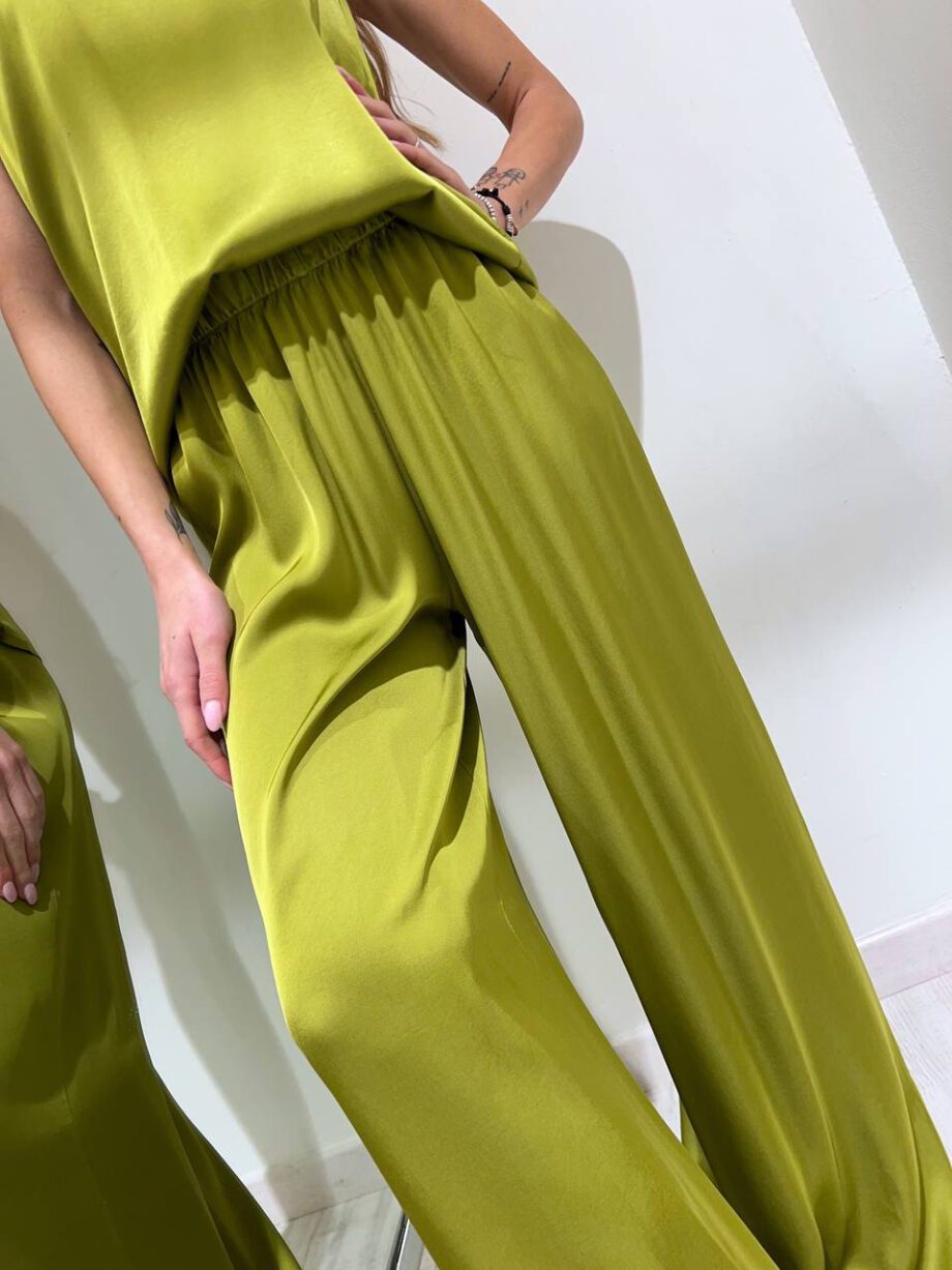 Shop Online Pantalone satin guacamole morbido in viscosa HaveOne