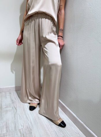 Shop Online Pantalone satin marzapane morbido in viscosa HaveOne