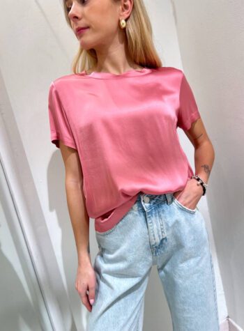 Shop Online T-shirt satin rosa bubble in viscosa HaveOne