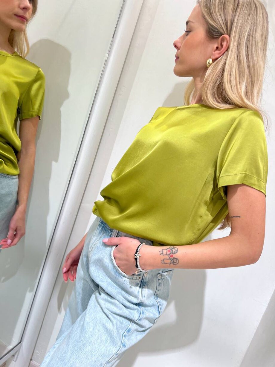 Shop Online T-shirt satin guacamole in viscosa HaveOne