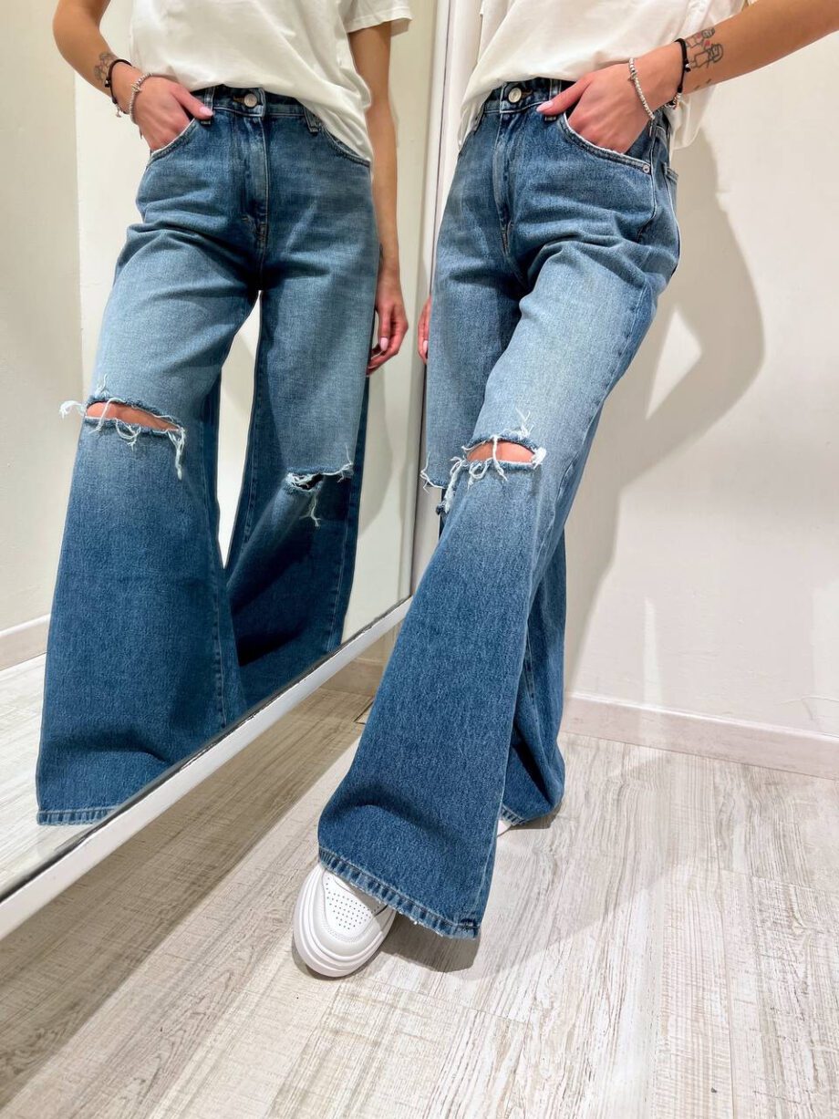 Shop Online Jeans Lily palazzo con rotture Vicolo