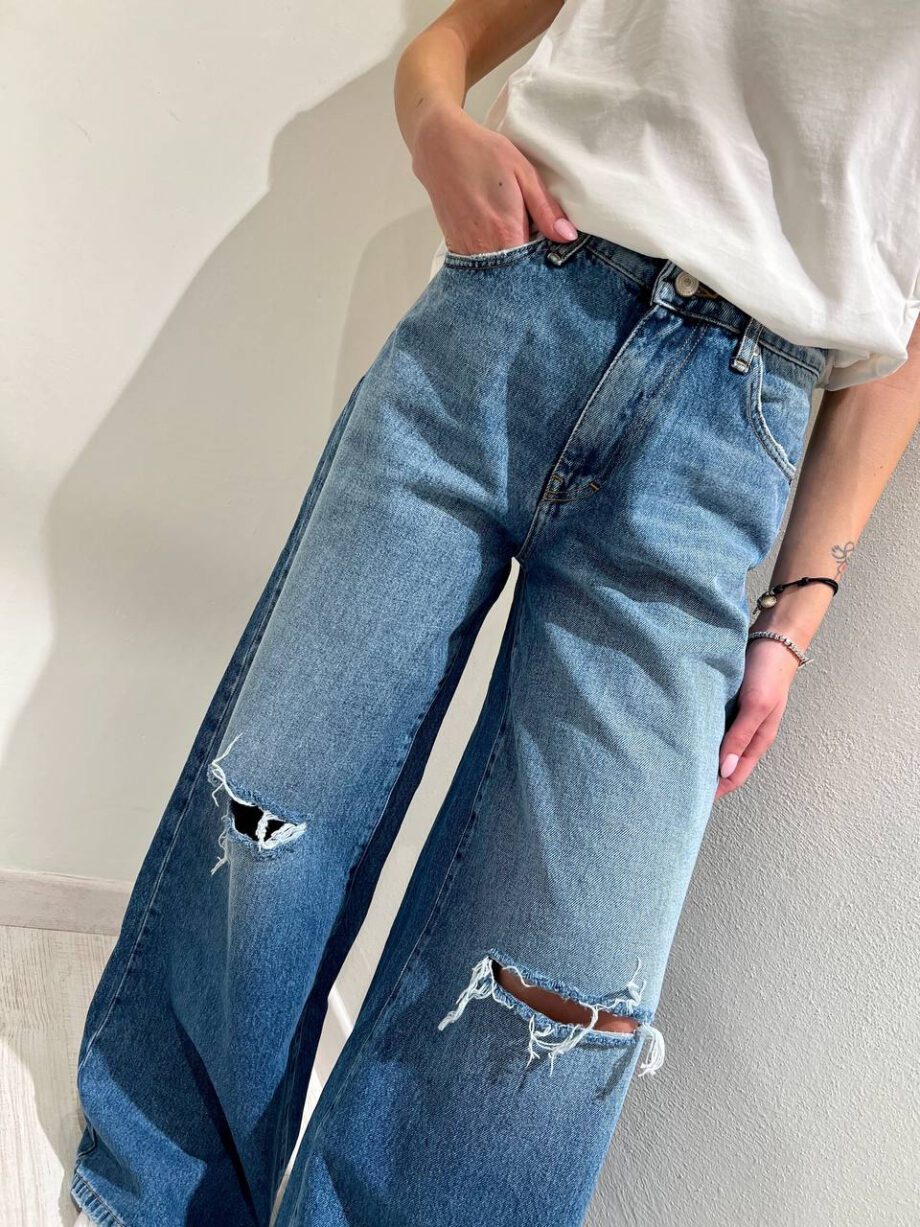 Shop Online Jeans Lily palazzo con rotture Vicolo