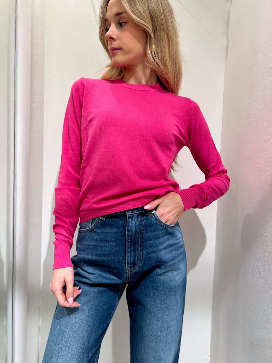 Shop Online Maglioncino basic fucsia in viscosa HaveOne