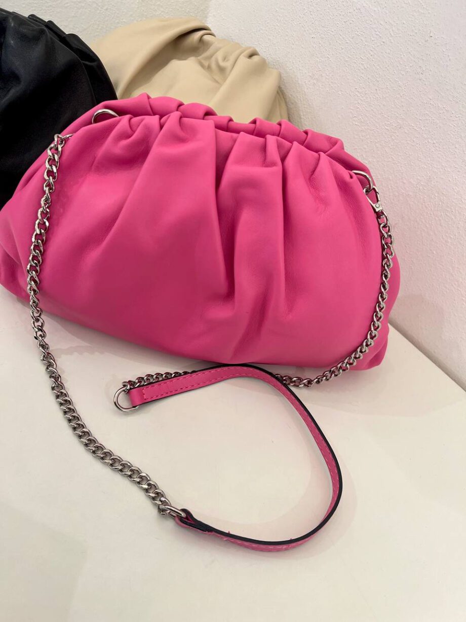 Shop Online Borsa maxi clutch fucsia in pelle