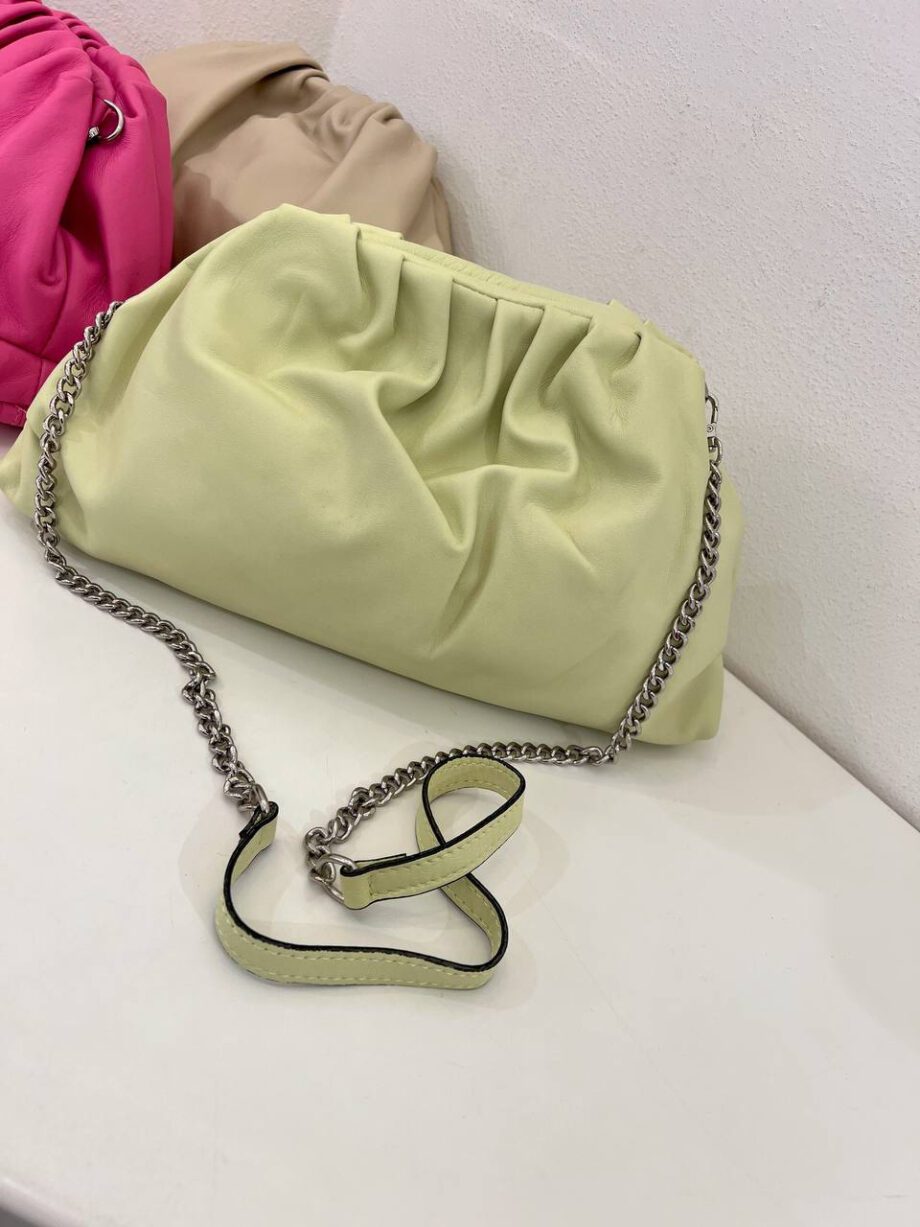 Shop Online Borsa maxi clutch lime in pelle