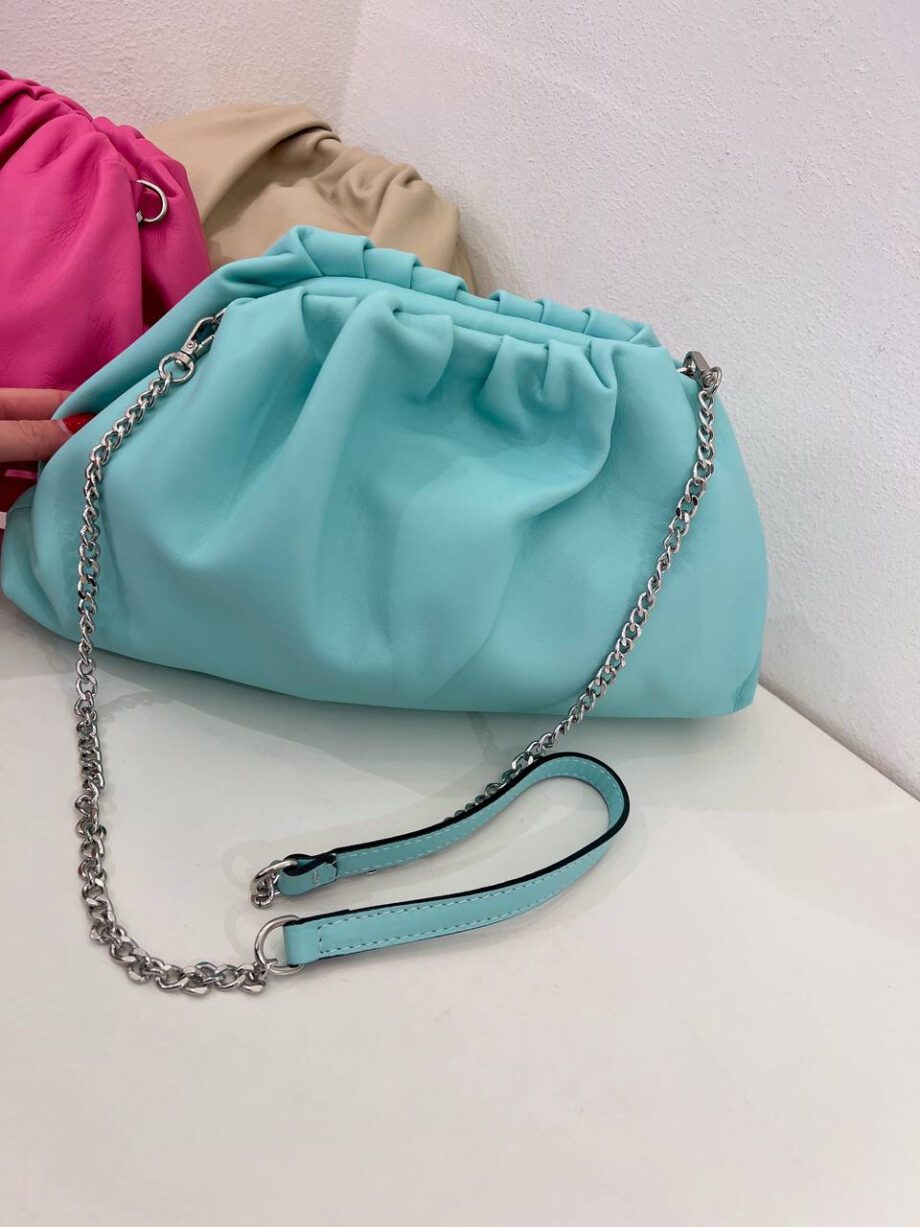 Shop Online Borsa maxi clutch menta in pelle