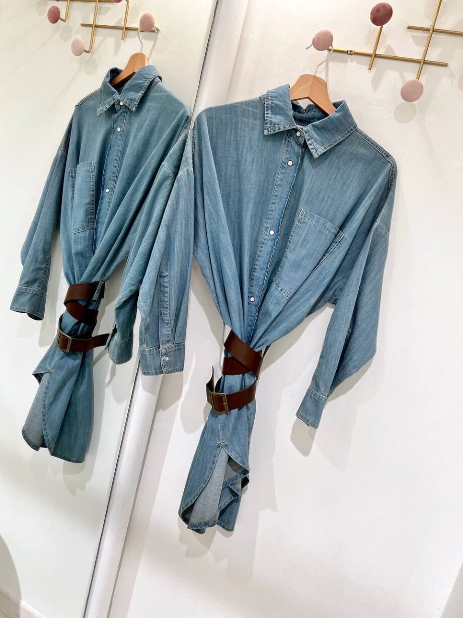 Shop Online Vestito camicia in jeans con cintura Souvenir