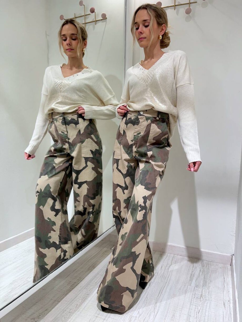 Shop Online Pantalone palazzo camouflage HaveOne