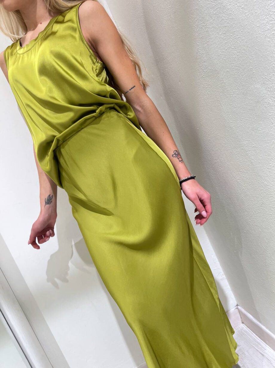 Shop Online Longuette satin guacamole in viscosa HaveOne