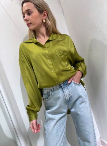 Shop Online Camicia guacamole in viscosa con tasca HaveOne