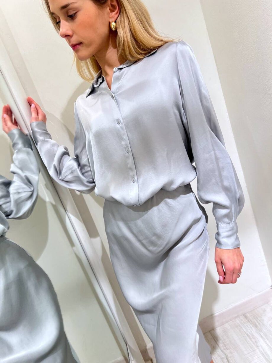 Shop Online Longuette satin acciaio in viscosa HaveOne