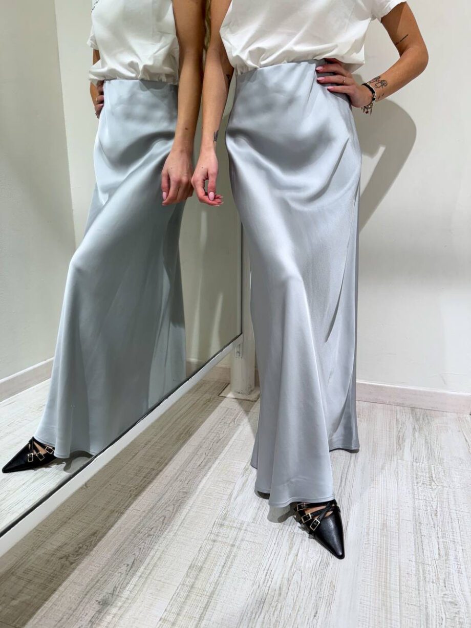 Shop Online Gonna lunga satin grigio perla Vicolo