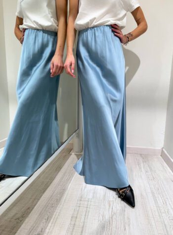 Shop Online Gonna lunga satin azzurra Vicolo