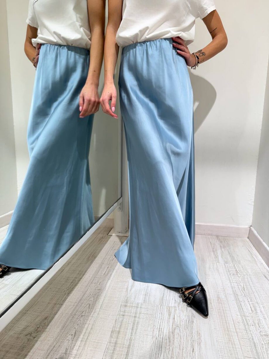 Shop Online Gonna lunga satin azzurra Vicolo