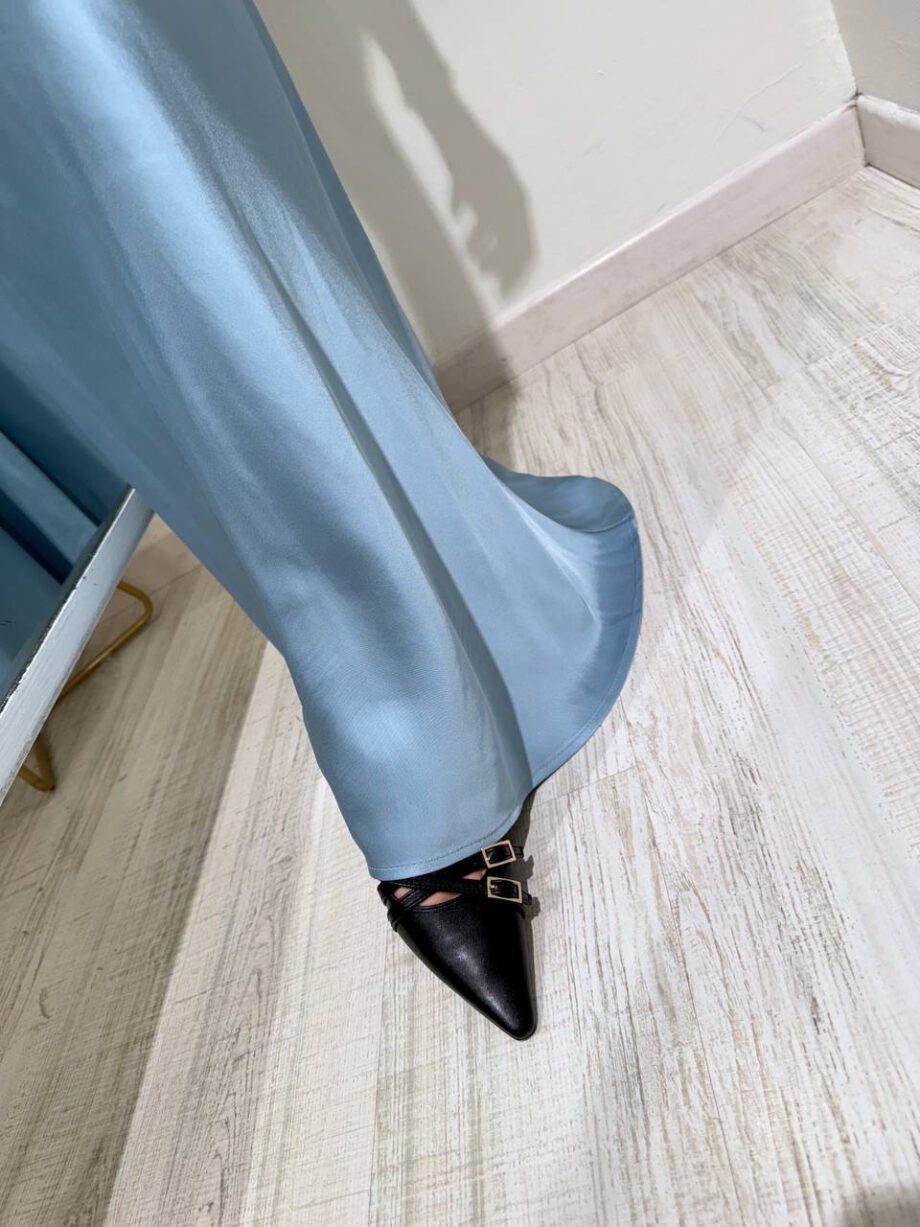 Shop Online Gonna lunga satin azzurra Vicolo