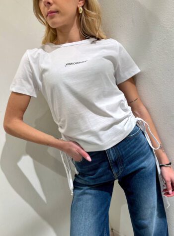 Shop Online T-shirt bianca con arricciatura Hinnominate