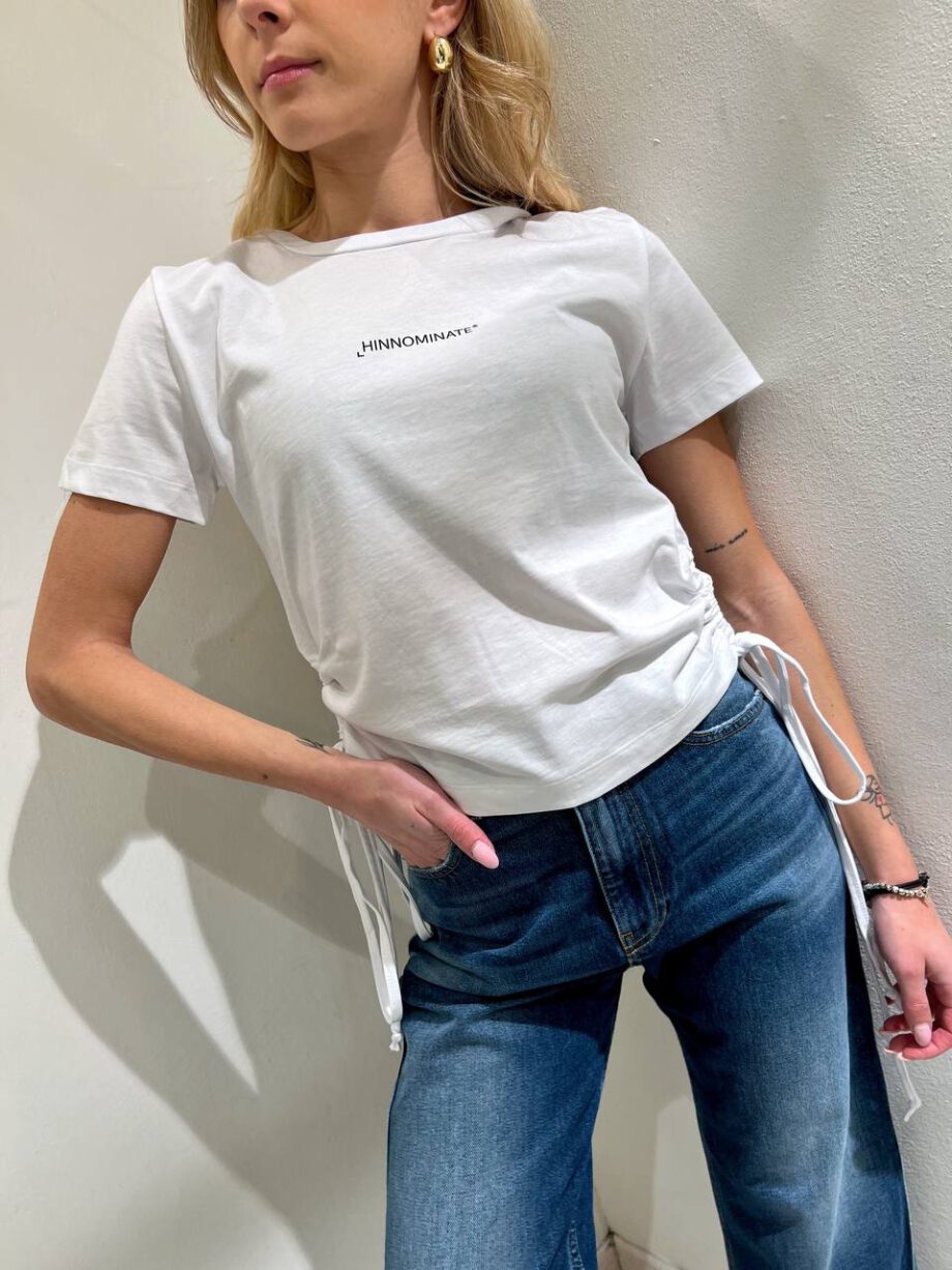 Shop Online T-shirt bianca con arricciatura Hinnominate