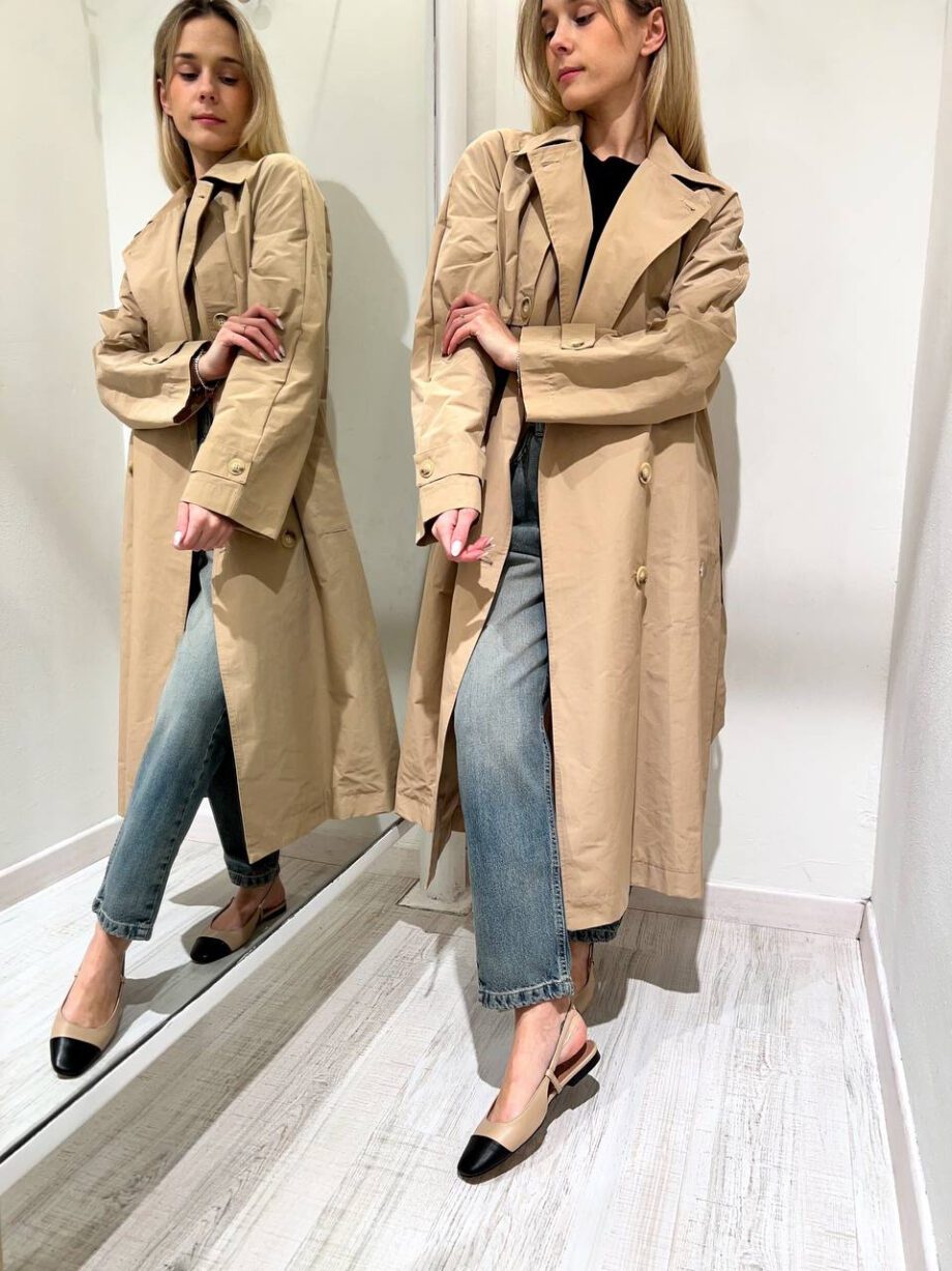 Shop Online Trench lungo beige doppiopetto Souvenir