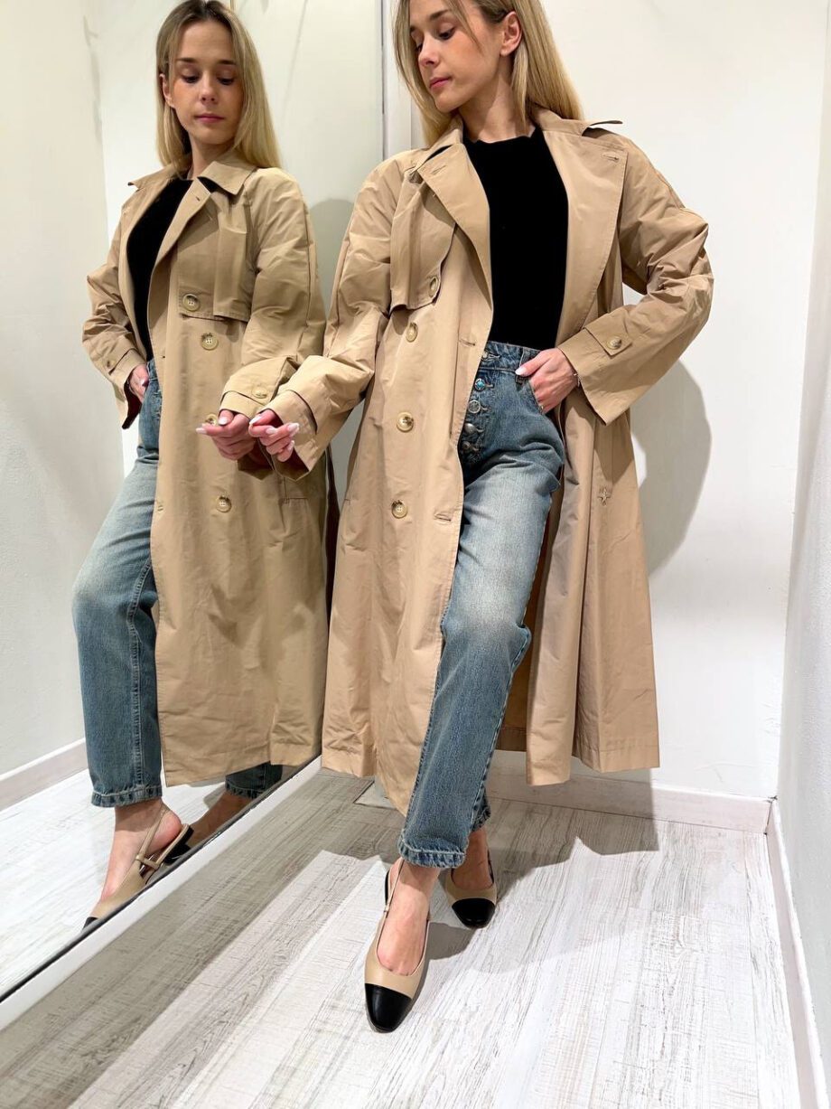 Shop Online Trench lungo beige doppiopetto Souvenir