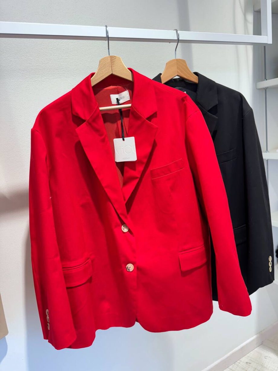 Shop Online Blazer oversize rosso in cotone Vicolo