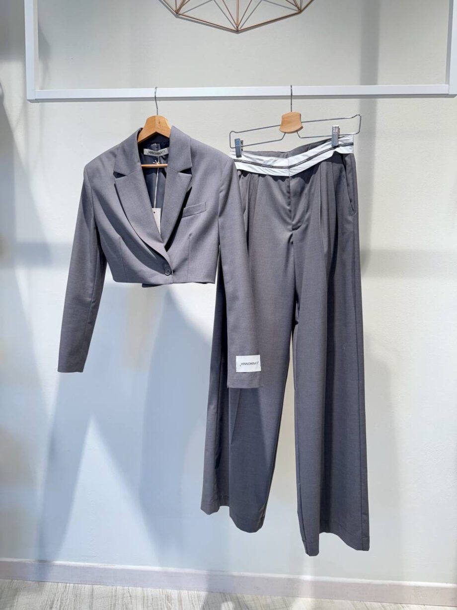 Shop Online Pantalone palazzo grigio fascia vita Hinnominate