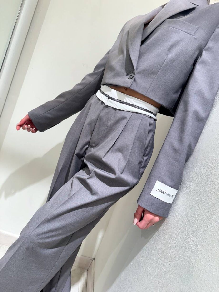 Shop Online Pantalone palazzo grigio fascia vita Hinnominate