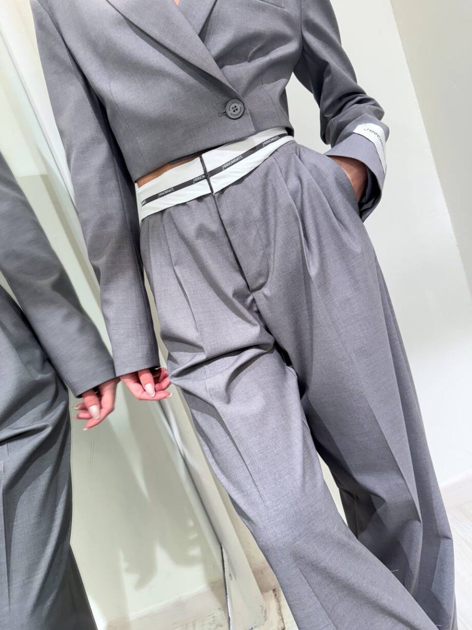 Shop Online Pantalone palazzo grigio fascia vita Hinnominate