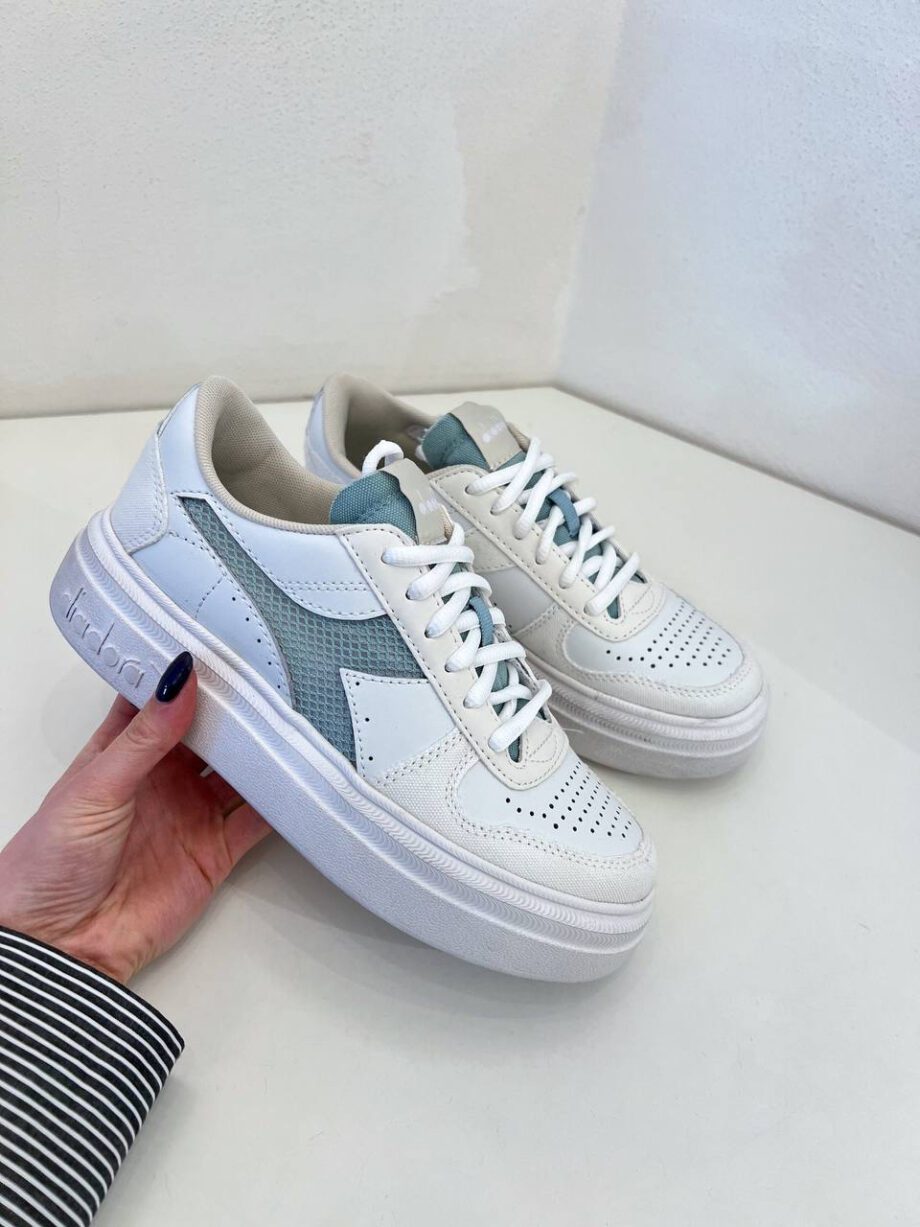 Shop Online Sneakers magic bold mesh logo bianche e acqua Diadora