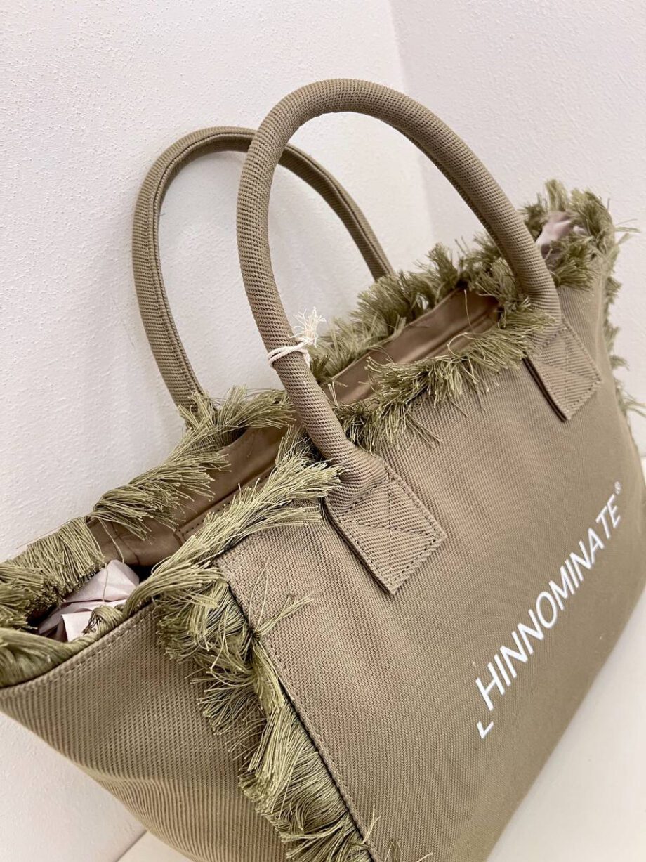 Shop Online Borsa grande shopper verde militare Hinnominate