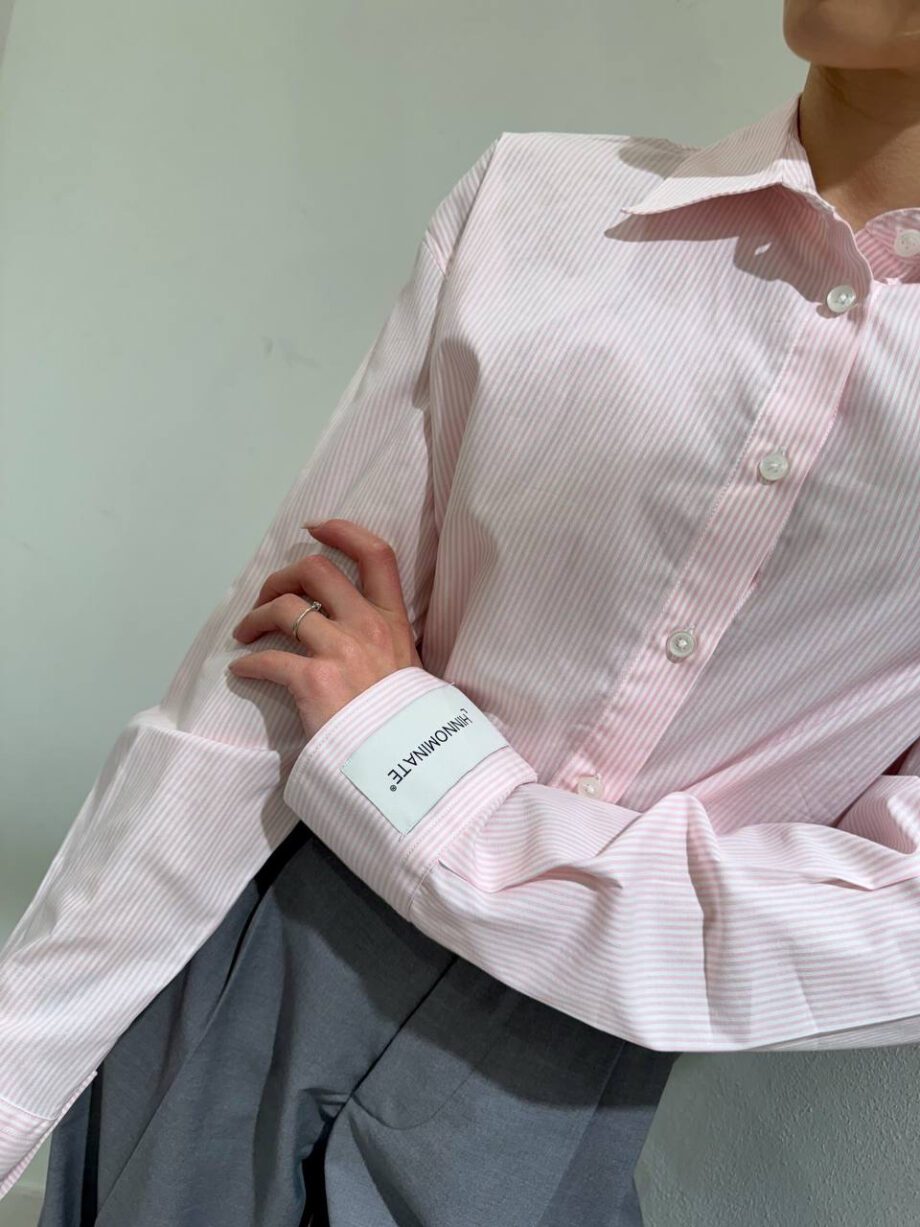 Shop Online Camicia corta a righe bianca e rosa Hinnominate