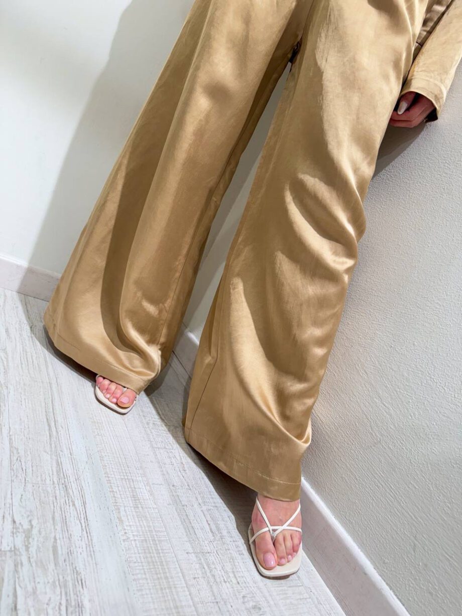 Shop Online Pantalone satin palazzo caramello Souvenir