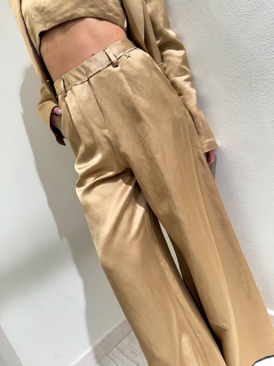 Shop Online Pantalone satin palazzo caramello Souvenir