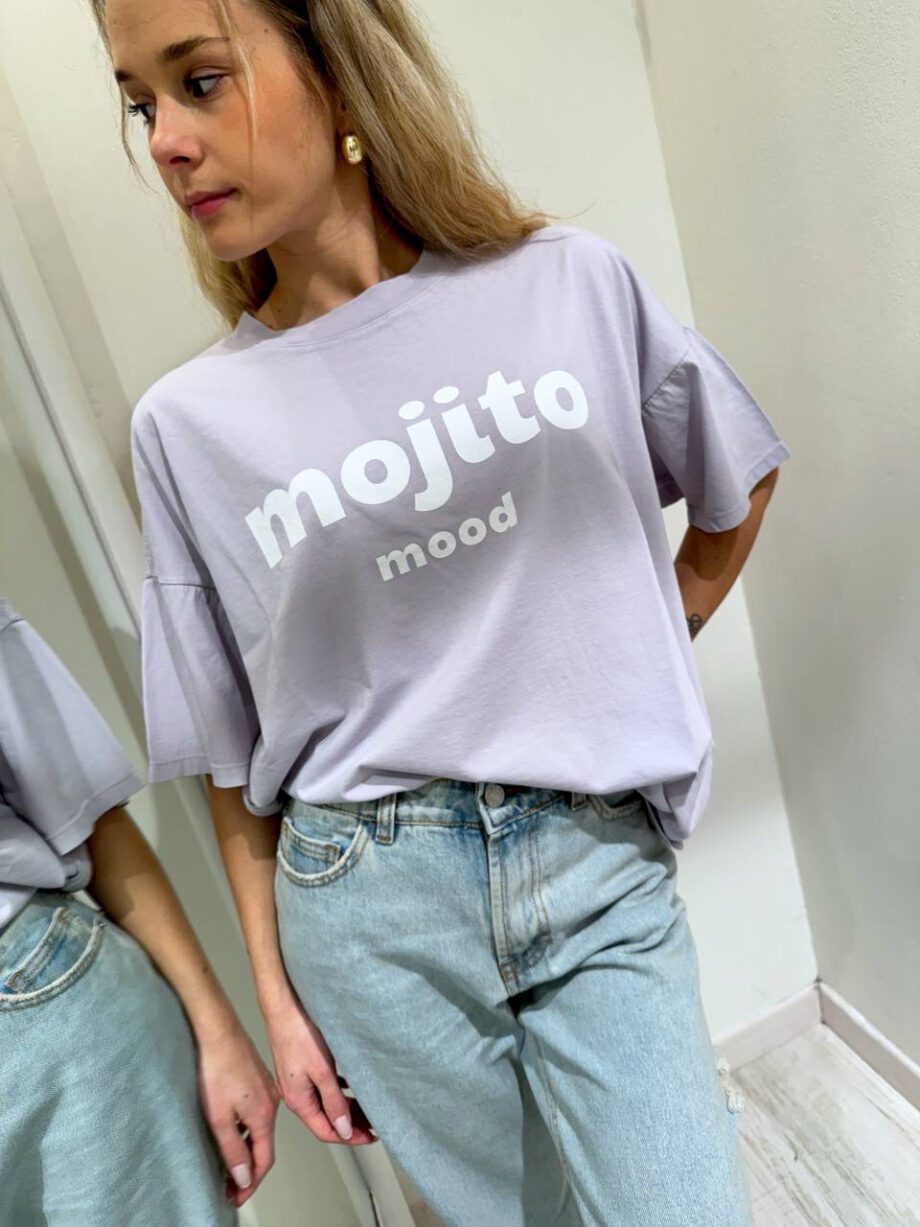Shop Online T-shirt ampia polvere con stampa scritta Vicolo