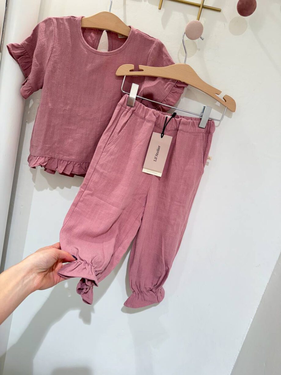Shop Online Pantalone morbido rosa antico Lil' Atelier
