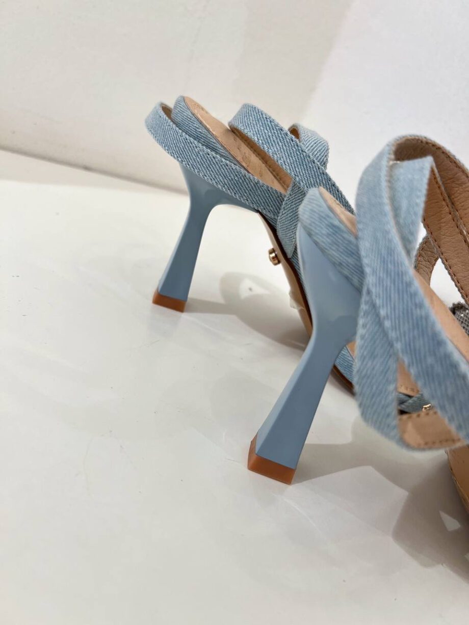 Shop Online Sandalo Abu in denim con fiocco strass Twentyfourhaitch