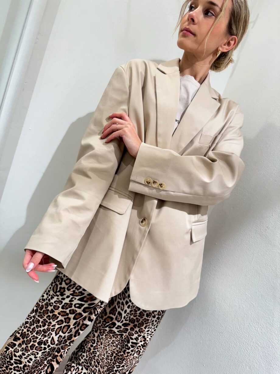 Shop Online Blazer oversize sabbia in cotone Vicolo